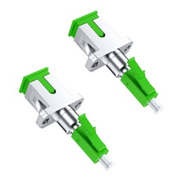 Editbar Pack of 2 Fibre Optic Adapter SC/APC Female to LC/APC Male, Singlemode - Low Insertion Loss, for Durable and Fast Fibre Optic Coupling, Compatible with Various Fibre Optic Devices