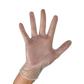 Comdent 100 x Vinyl Disposable Gloves Powder Free Caterers Suitable for Non-Invasive Medical Procedures, Washing, Cleaning, Industry, Home Use, medium, clear