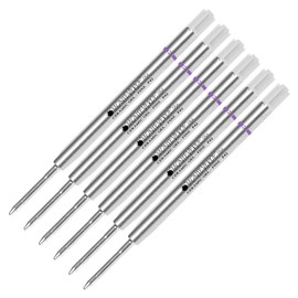 6 Pack - Monteverde P42 Purple Ink (Fine Tip 0.6mm), Capless Ceramic Gel Ink Refill Compatible with Most Parker Style Ballpoint Pens
