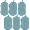 6PCS Reusable Sponges Kitchen Double-Side Microfiber Sponge Non Scratch Microfiber