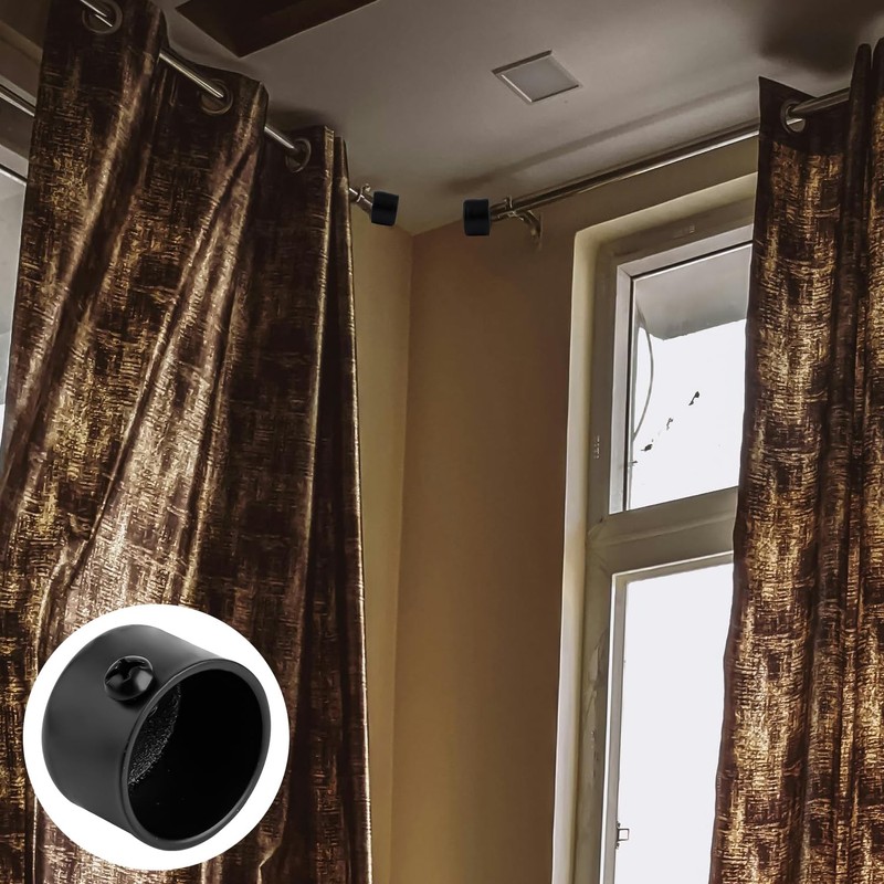 Rumyve 4pcs Curtain Finials Ends Caps,Window Inserts Curtain Finials,Metal Curtain