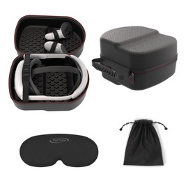 DigiCharge Carry Case for Meta Quest 3S / Quest 3 / Quest 2 and Elite Strap/Elite Battery Strap, Hard Carrying Case Storage for Oculus Quest 2 VR Headset and Controllers Black Diamond Finish