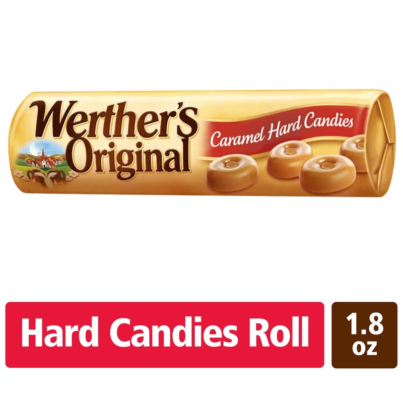 Werther's Original Hard Caramel Candy, 1.8 Oz Rolls (Pack of