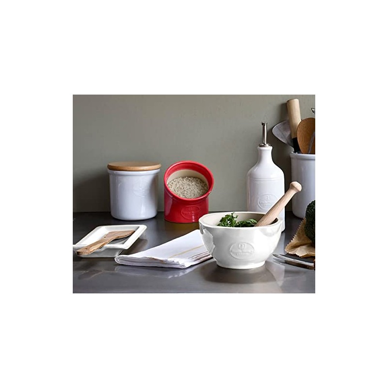 Emile Henry Eiche Zerfurchter Löffelablage, Keramik, Mehl