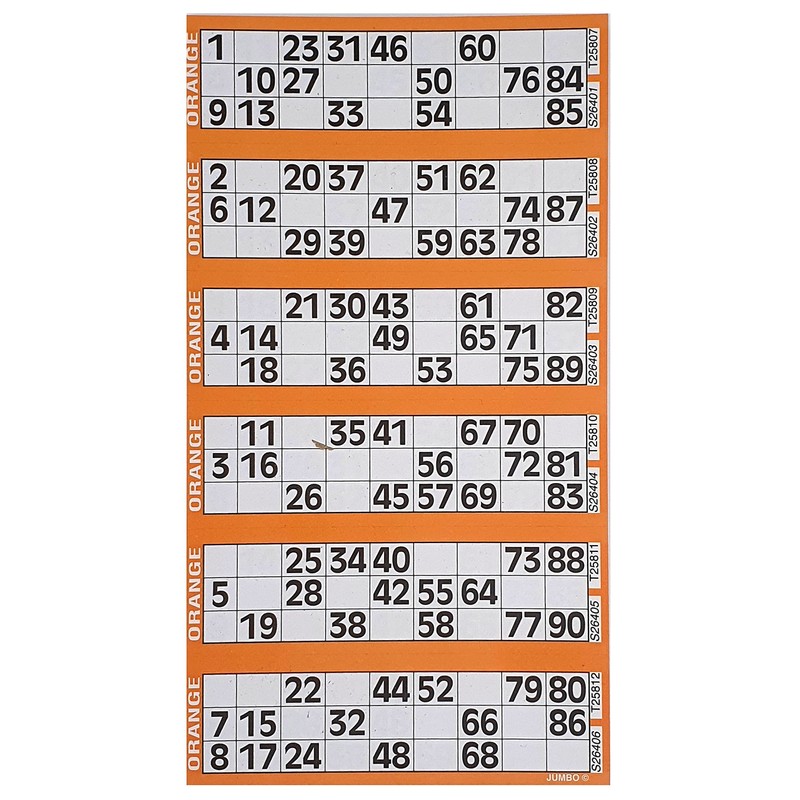 Bingosupermarket Bingo Tickets 600 Pad 6 To a Sheet 1-90
