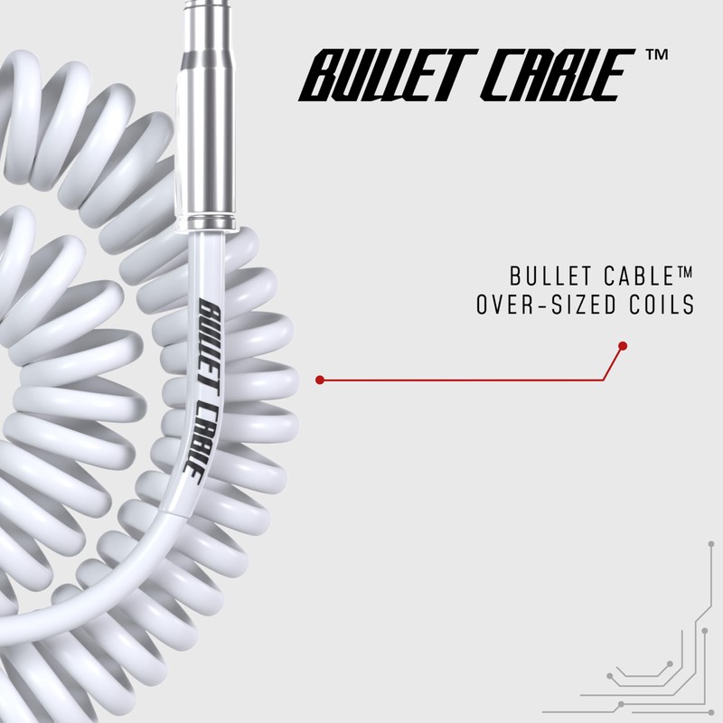 Bullet Cable 15′ Classic White Coil Cable