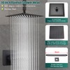 Heyalan Shower Faucet Set Square Stainless Steel Bathroom Rainfall Shower