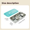 SEICASAYA Stainless Steel Snack Container, 2-Compartment Bento Lunch Box with