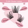 Cluster Eyelashes, Pack of 72 Individual Eyelashes, Eyelash Clusters, DIY