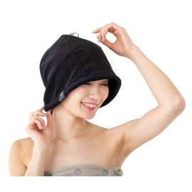 Global Japan Sauna Hat, Women's, Men's, Unisex Towel, Water Absorbent, Quick Drying, Washable, 100% Cotton, Pile, Hair Dry Towel, Black