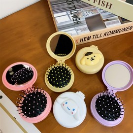 Cute Sanrio Portable Mini Air Cushion Folding Comb for Girls Airbag Yellow 30ea