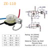 Ceiling Fan Pull Switch Zing Ear ZE-110 3 Wire 3