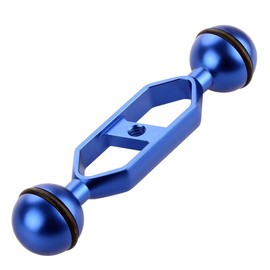 Underwater Photography Bracket Set with Fill Light Arm, Ball Head Mount, Butterfly Clip, Connection Rod (Blue, 5 inches)