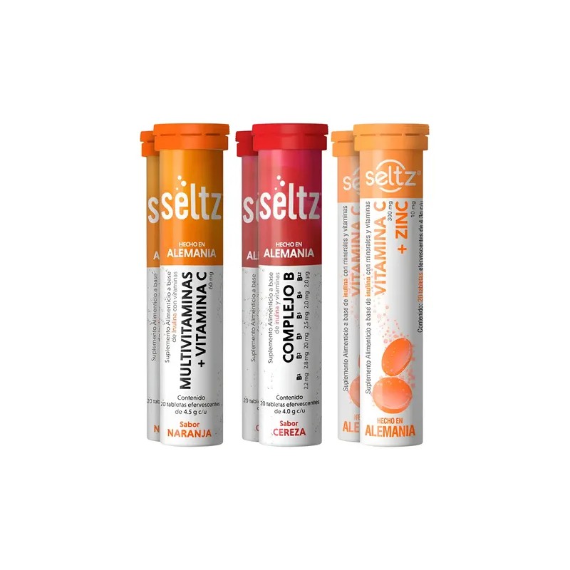 Seltz Multivitaminas Complejo Zinc Vitamina Tubos Sabores