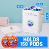 Skywin Metal Laundry Pod Container with Lift-Up Lid Wooden Handle