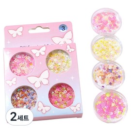 Funny Nail sequin glitter 4-piece set KN-A4217, 2 sets, mixed colors / 퍼니네일 스팽글 글리터 4종 세트 KN-A4217, 2세트, 혼합색상