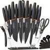 Amorston Knife Set, 22-Piece Kitchen Knife Set with Acrylic Block,