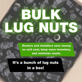 DPAccessories Black 1/2-20 Lug Nuts - Closed-End Bulge Acorn - 19mm (3/4") Hex - Box of 100 Black Lug Nuts - D3112BK/100