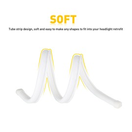 Unbranded 2x 60cm Flexible Amber Turn Signal DRL White Car Daytime Running LED Strip Light