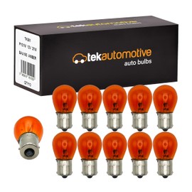 Tek Automotive 581 PY21W Car Bulb – Indicator Bulbs 12V 21W BAU15S, Orange | PY21W Indicator Bulbs for Turn Signal Car Lights, Bulbs & Indicators - Box of 10