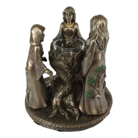 Ebros Occultic Wiccan Triple Goddess Maiden Mother Crone Votive Candle Holder