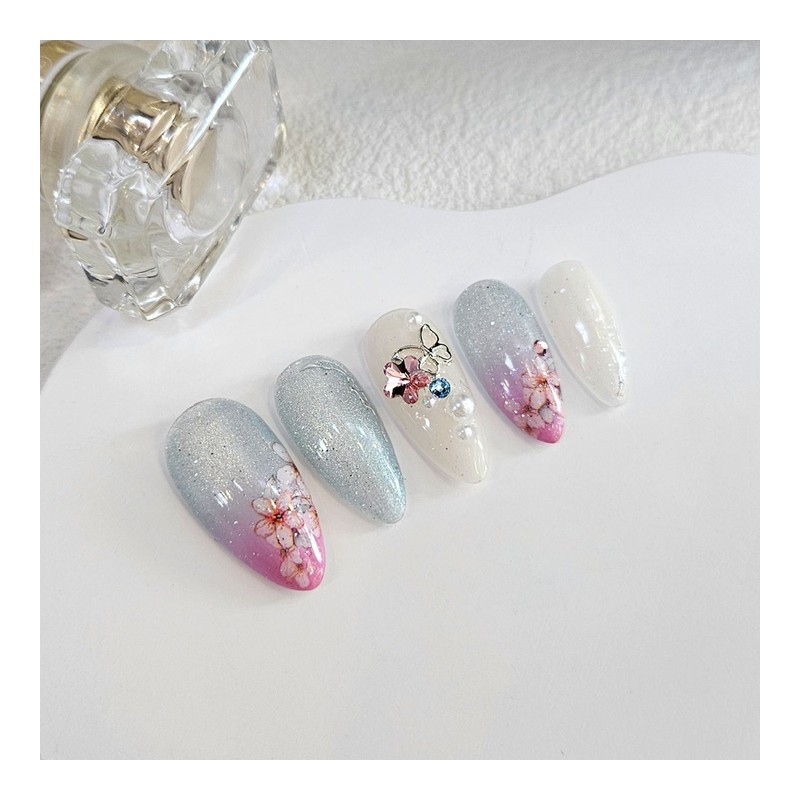 Blooming Handmade Nail Tips - Ballerina L / 블루밍 수제
