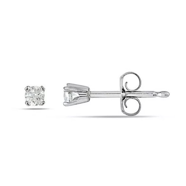 Unbranded Genuine Natural Round Diamond Tiny Stud Earrings in Solid