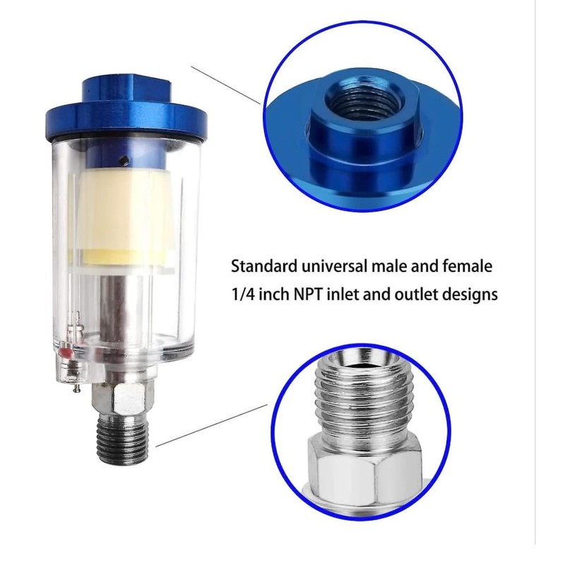VEDA Mini Filter/Water Trap, 1/4" BSP Female Threads, In-line Air