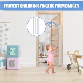 Finger Pinch Door Guard – 2 PCS Child Door Protector & Baby Proofing Hinge Cover for 90° & 180° Door Frames
