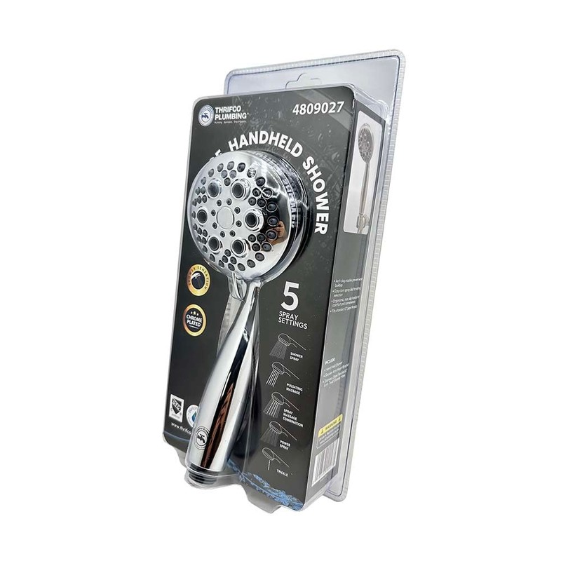 Thrifco 4809027 5 Pattern Multi-Function Massage Wall Mount Handheld Shower