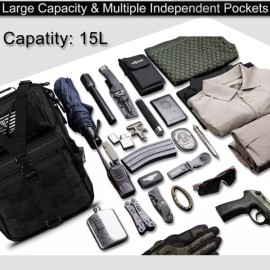 Sangpum Sangse Seolmun Chamjo HAOMUK 전술 슬링 백팩 밀리터리 로버 어깨 EDC 몰 어썰트 레인지 백 [Pythons Grain Black] HAOMUK Tactical Sling Backpack Military Rover Shoulder EDC MOLLE Assault Range Bag [Pythons Grain Black]