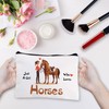 CREATCABIN Horses Makeup Bags for Women Travel Cosmetic Bag Zipper