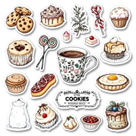 Cardstock Die Cut Embellishments Cookies  And Pastry Pie  (18) Cut Outs 3.5 Inch