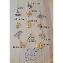 Beaditwearitloveit Zodiac Loc Jewelry Hair Rings. Stainless Steel Birthday Dreadlock Hair Accessories, Braid Rings (Silver Libra)