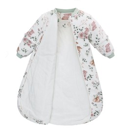 Baby Cotton Sleep Sack 2.5 TOG Removable Sleeves Winter Toddlers Sleeping Bag for Girl Boys (Bunny, L)
