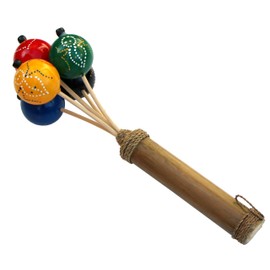 Wogeka - Colourful Ball Hand Rattle - Folding Rattle Musical Instrument Rhythm Shaker Maraca Music 104