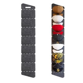KLEHOPE Baseball Cap Holder, Cap Holder Wall, Single Row, Foldable, with 7 Pockets, Organiser Storage for Hat Holder, for Baseball Caps for Men and Women Hats