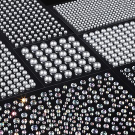 Teenitor 2582Pcs Silver Hair Jewels and Hair Gems Silver Face Gems Face Jewels Self Adhesive Hair Gems for Face, Hair, Makeup, Body 3/4/5/6/8MM