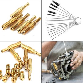 Motorcycle Carburettor Nozzle Set, 20 Pieces Main Nozzle and Slow Pilot Nozzles, with Cleaning Kit, Suitable for Motorcycles and General Engine Equipment