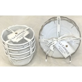 Le Cadeaux Rustica Antiqua White Eight (8)-Piece Appetizer Plates and Dessert Bowls Set