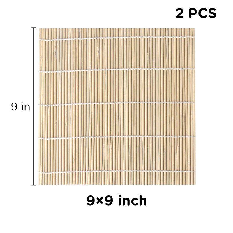LUTER 9x9.5 Inch Natural Bamboo Sushi Rolling Mat Sushi Making
