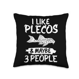 Plecostomus Pleco Fish Aquarium Food Tank Zebra Cave Throw Pillow, 16x16, Multicolor