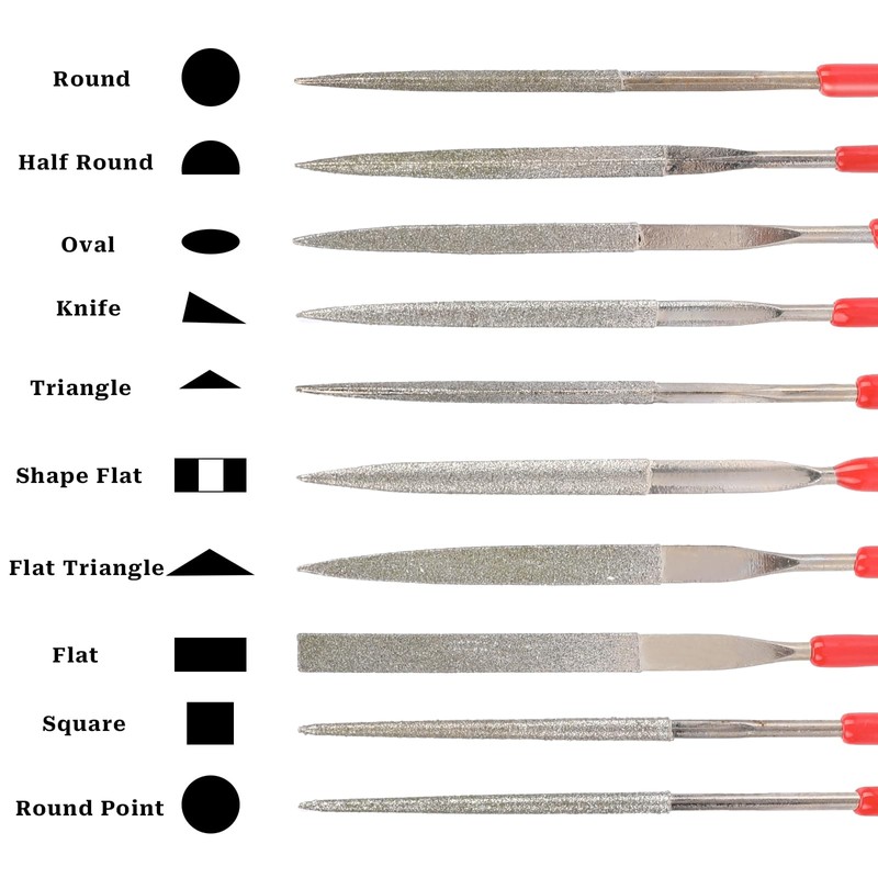 10Pcs Mini Metal File, Mini Diamond Needle File Set, Diamond