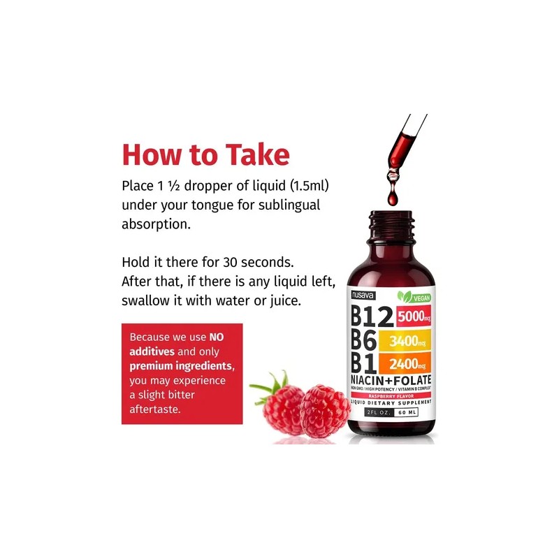 Nusava Complejo De Vitamina B12 Liquido Hecho En Usa