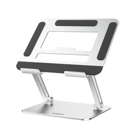 Amasrich Laptop Computer Stand Adjustable Height-Tablet Holder for Desk-Foldable Riser Folding Mount for Notebook iMac MacBook Air Pro,Dell XPS, HP (10-17.3"),Aluminum-Silver