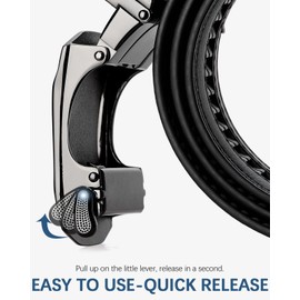 BOSTANTEN - Cinturón de piel para hombre, estilo casual, con hebilla ajustable, ribete para adaptarse, 001- Negro, 46"-52" Waist Adjustable