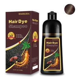 Chestnut Brown Hair Dye Shampoo 3-in-1, Instant Natural Hair Color Dye Shampoo for Women Men Maroon, Root Touch Up & 3-4 Weeks Lasting & Easy to Use & for All Hair Types, 500ml