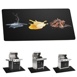 Grill Mat for Gas Grill, Floor Protection, 60 x 105 cm, Heat-Resistant, Fireproof Underlay, Foldable Grill Mat, Floor Protection, Non-Slip Grill Mat, Floor Protection Mat for Gas Grill, Charcoal Grill