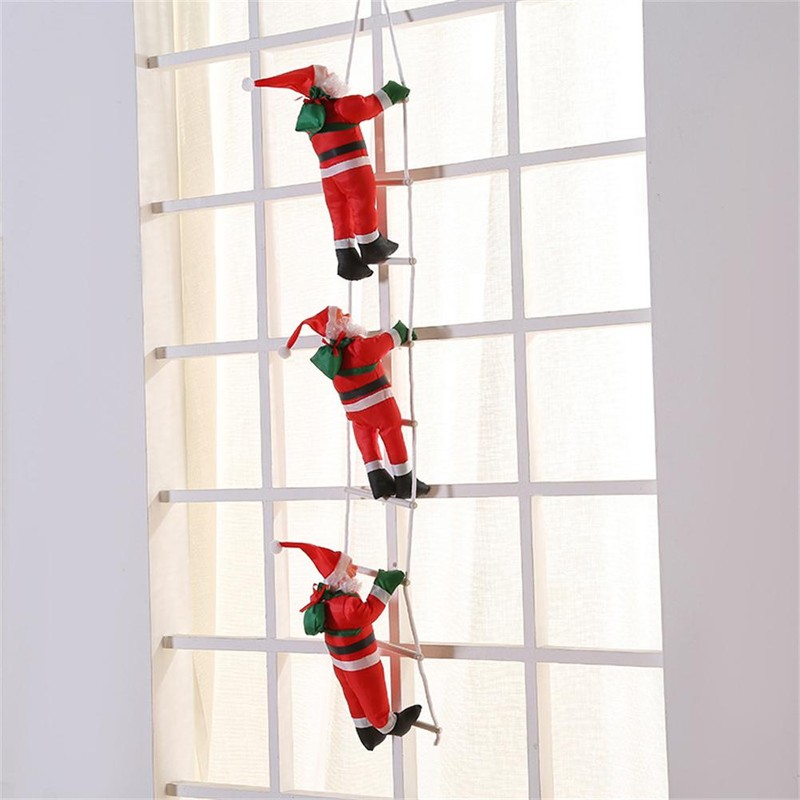 Christmas Pendant Santa Claus Climbing Stairs Decor Xmas Tree Decoration
