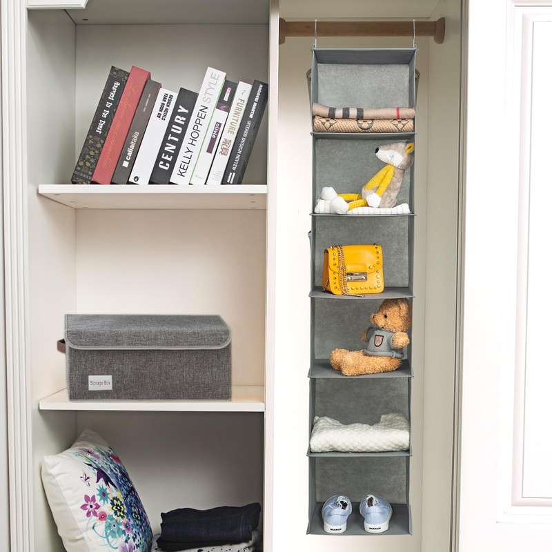 BrilliantJo 6 Shelves Hanging Closet Organizer, 2 Pack Hanging Storage